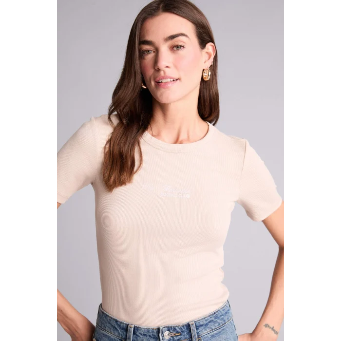 Defacto H1390AXBG778 Bej Slım Fıt Fitilli Kaşkorse Tişört