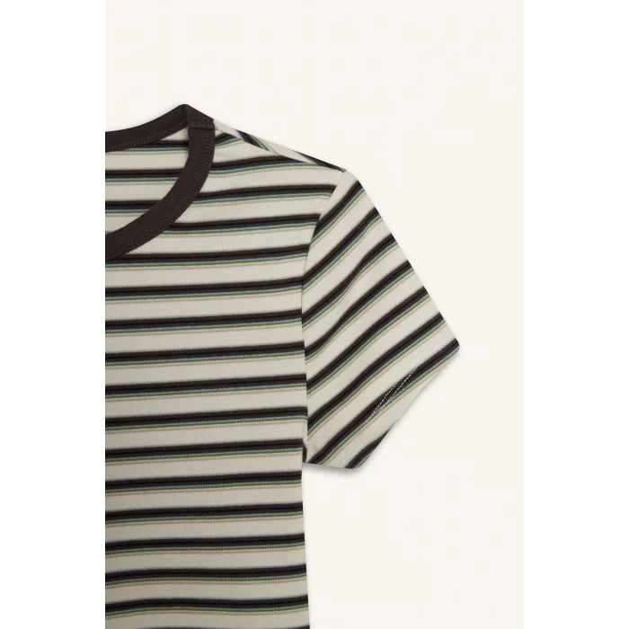 Defacto G2231AXWT32 Beyaz Fıtted Ribana Tişört