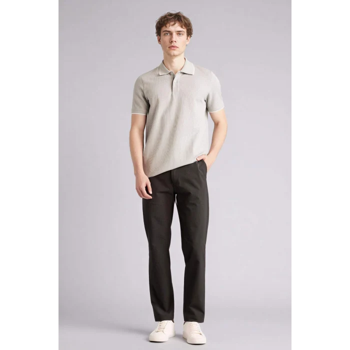 Defacto D7932AXGN1255 Yeşil Regular Fıt Polo Yaka Waffle Kısa Kollu Polo Tişört