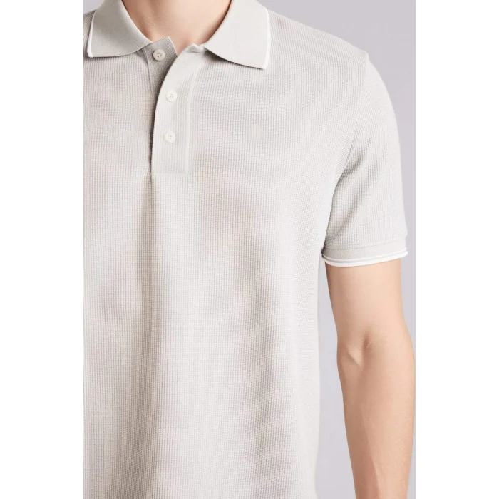 Defacto D7932AXGN1255 Yeşil Regular Fıt Polo Yaka Waffle Kısa Kollu Polo Tişört