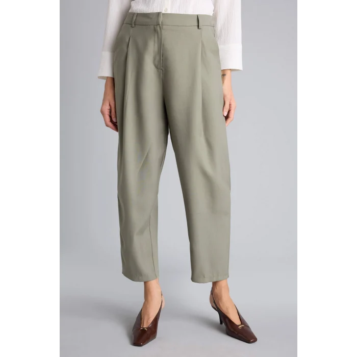 Defacto H1923AXKH465 Haki Straıght Fıt Fermuarlı Normal Bel Modal Pantolon