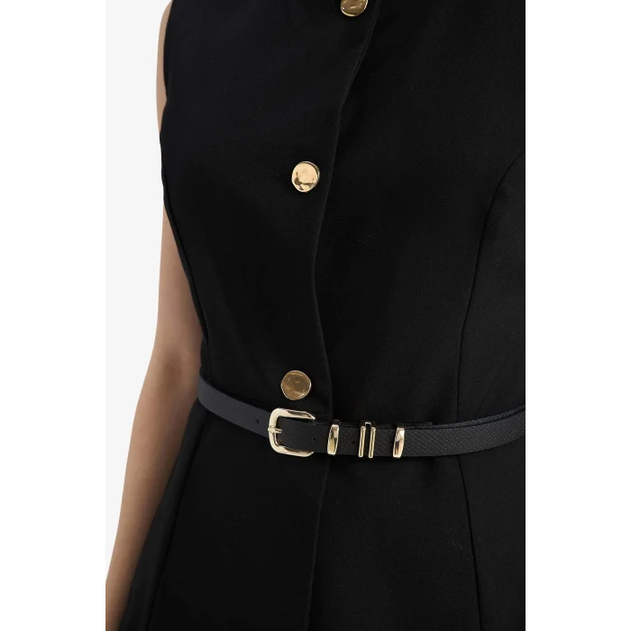 Defacto F7293AXBK81 Siyah Fitted Düğmeli Yelek