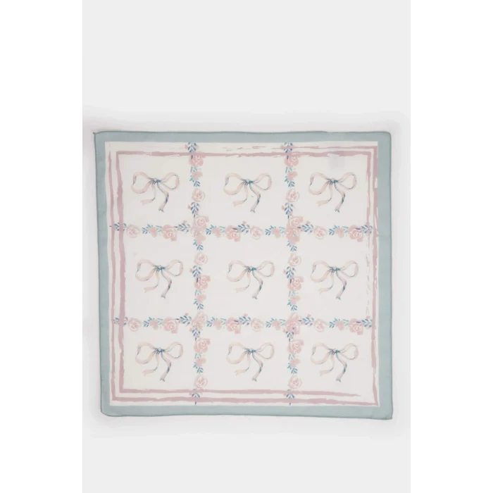 Defacto E6174AXBE203 Mavi Kadın Desenli Pamuklu Bandana