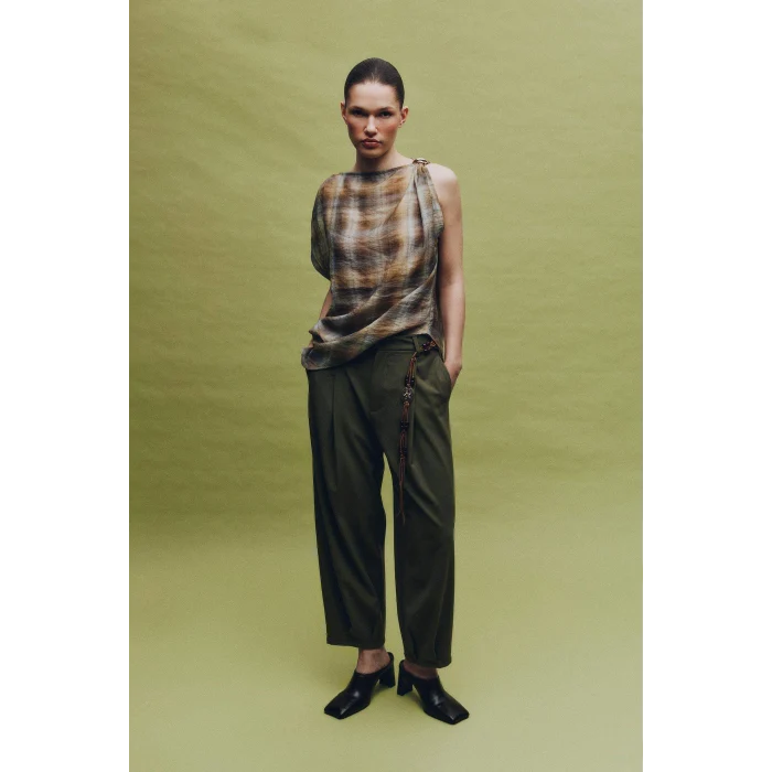 Defacto H2224AXKH261 Haki Balloon Fıt Normal Bel Düz Paça Pantolon