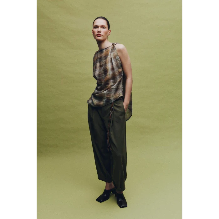 Defacto H2224AXKH261 Haki Balloon Fıt Normal Bel Düz Paça Pantolon