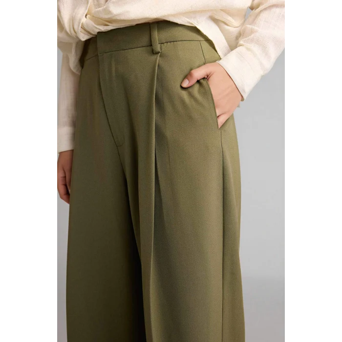 Defacto H2224AXKH261 Haki Balloon Fıt Normal Bel Düz Paça Pantolon