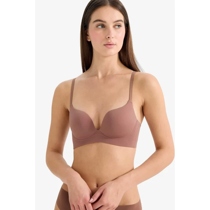 Defacto G1692AXBN307 Kahve Kaplı Pedli Balenli Tişört Bra