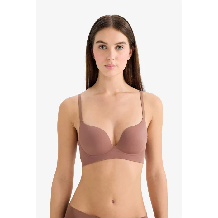 Defacto G1692AXBN307 Kahve Kaplı Pedli Balenli Tişört Bra