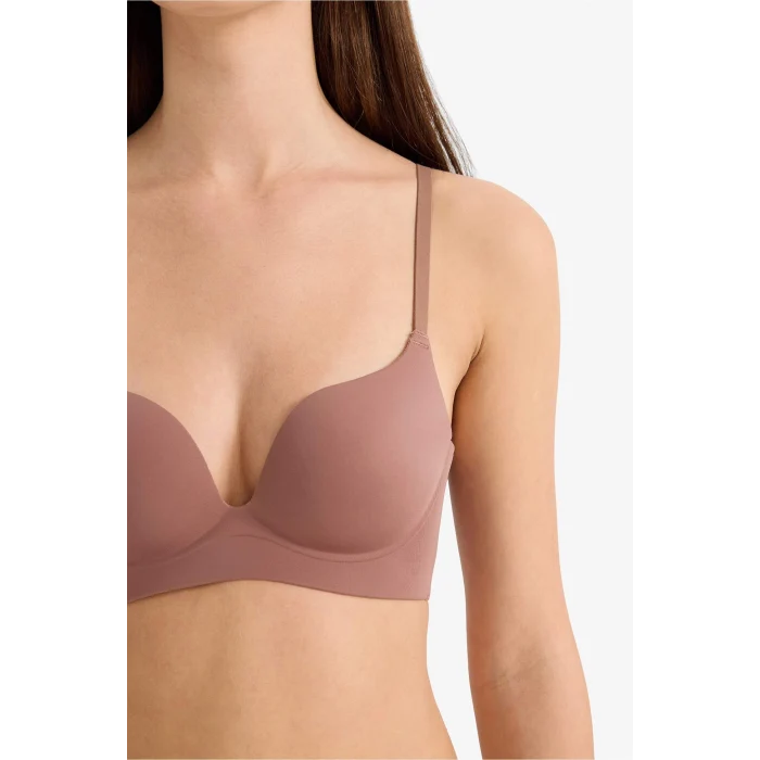Defacto G1692AXBN307 Kahve Kaplı Pedli Balenli Tişört Bra