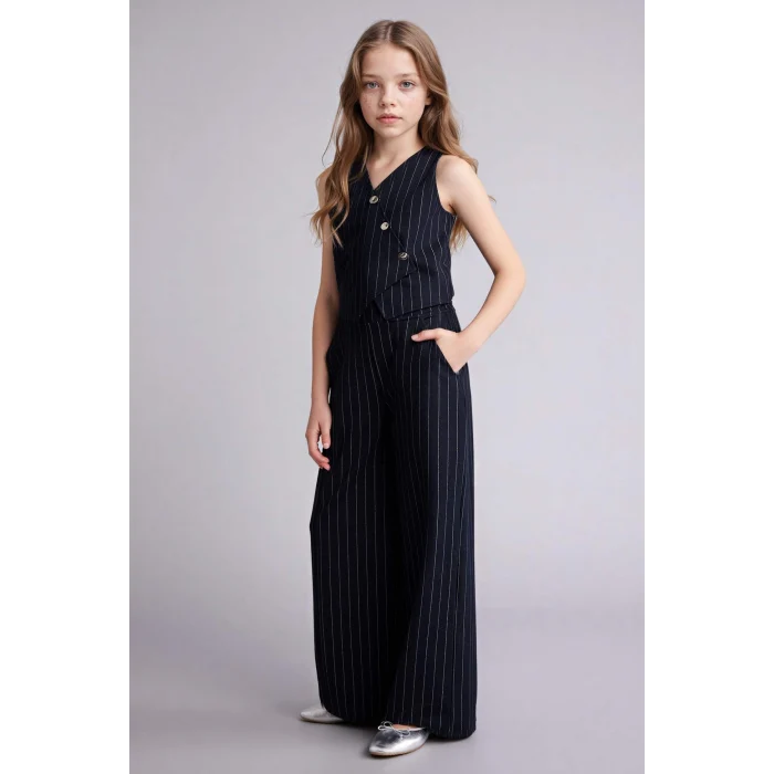 Defacto G7607A8NV235 Lacivert 2li Takım Kız Çocuk