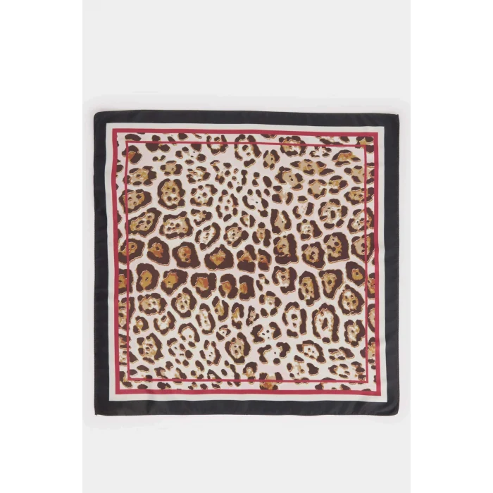 Defacto E6176AXBN45 Kahve Kadın Desenli Saten Fular