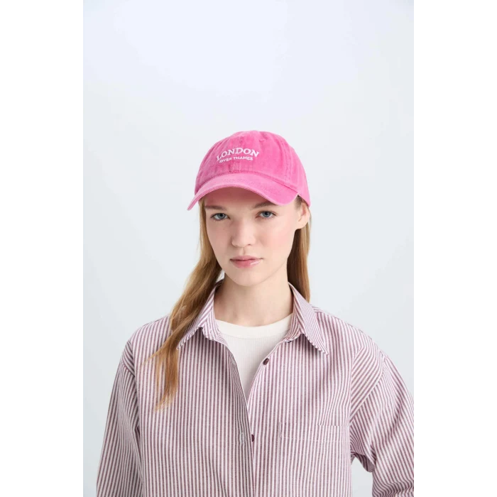 Defacto B7200AXPN1 Pembe Kadın Nakış Jean Cap Şapka