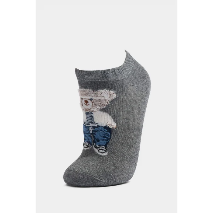 Defacto G2023A8KR1 Çok Renkli Ayıcıklı 5li Pamuklu Patik Çorap Erkek Çocuk