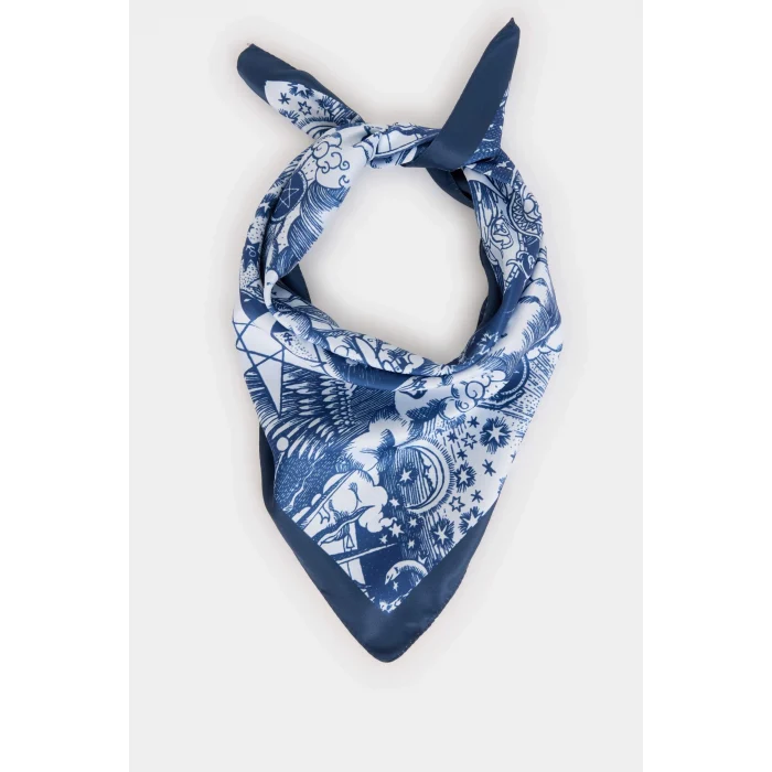 Defacto C2653AXBE106 Mavi Kadın Desenli Fular