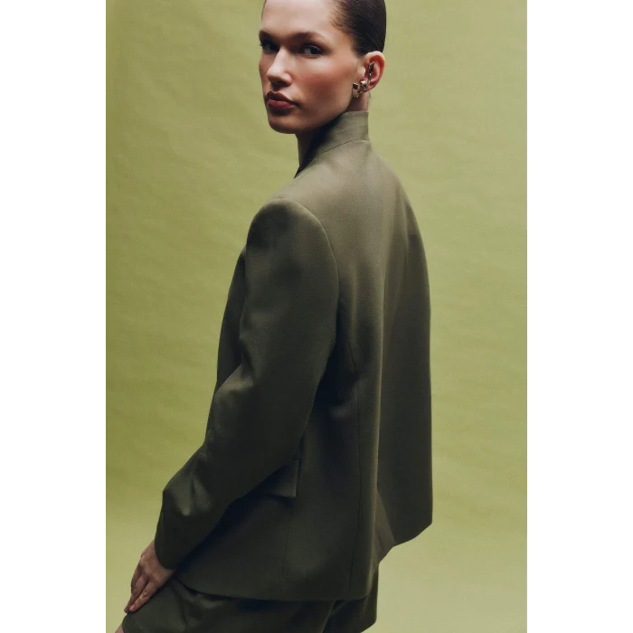 Defacto H1118AXKH348 Haki Oversıze Hakim Yaka Blazer Ceket