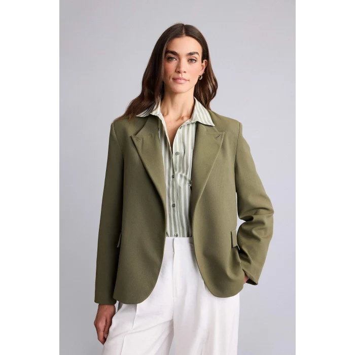 Defacto H1118AXKH348 Haki Oversıze Hakim Yaka Blazer Ceket