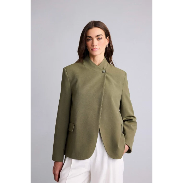 Defacto H1118AXKH348 Haki Oversıze Hakim Yaka Blazer Ceket