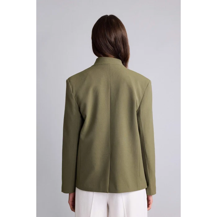 Defacto H1118AXKH348 Haki Oversıze Hakim Yaka Blazer Ceket