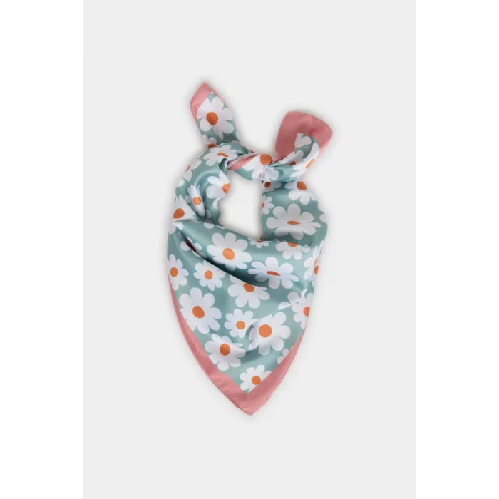 Defacto A0822AXTR311 Turkuaz Kadın Çiçekli Fular