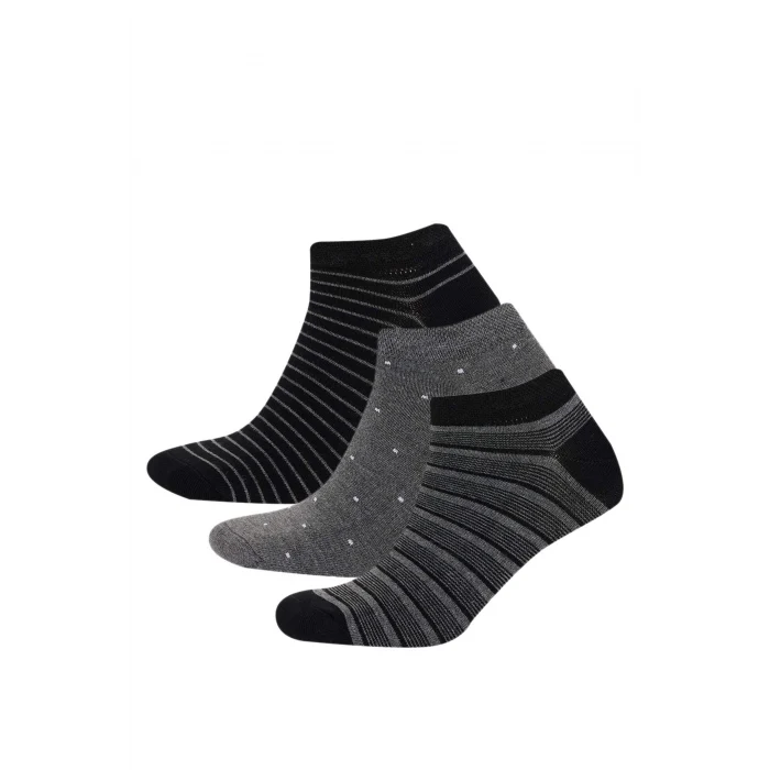 Defacto C6742AXKR1 Çok Renkli Erkek Dikişsiz 3lü Bambu Patik Çorap