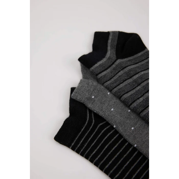 Defacto C6742AXKR1 Çok Renkli Erkek Dikişsiz 3lü Bambu Patik Çorap