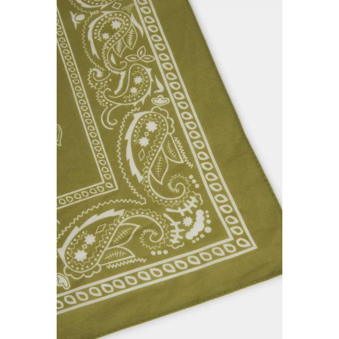 Defacto N7447AZGN2 Yeşil Kadın Desenli Pamuklu Bandana