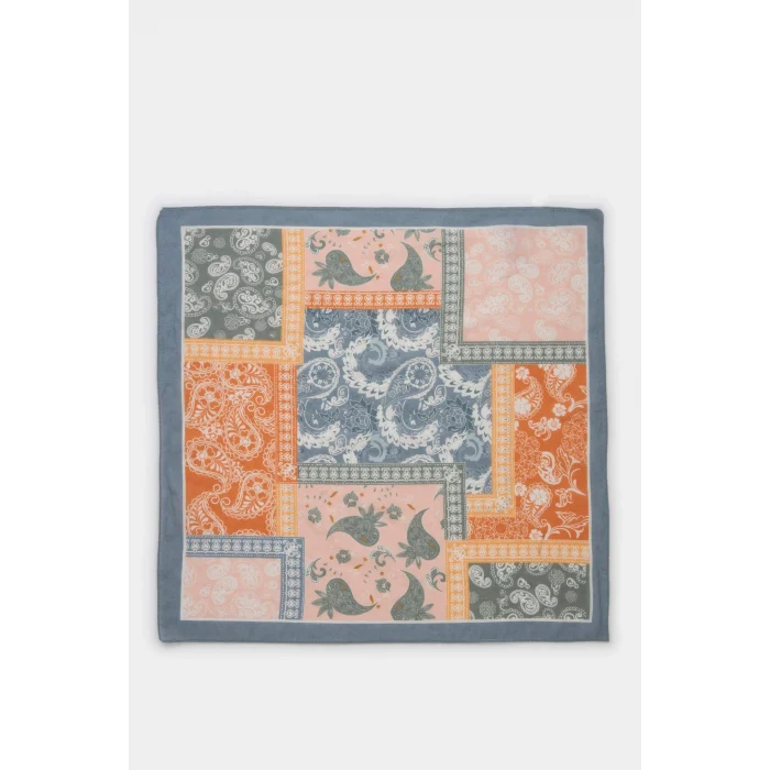 Defacto A0671AXBE106 Mavi Kadın Desenli Pamuklu Bandana