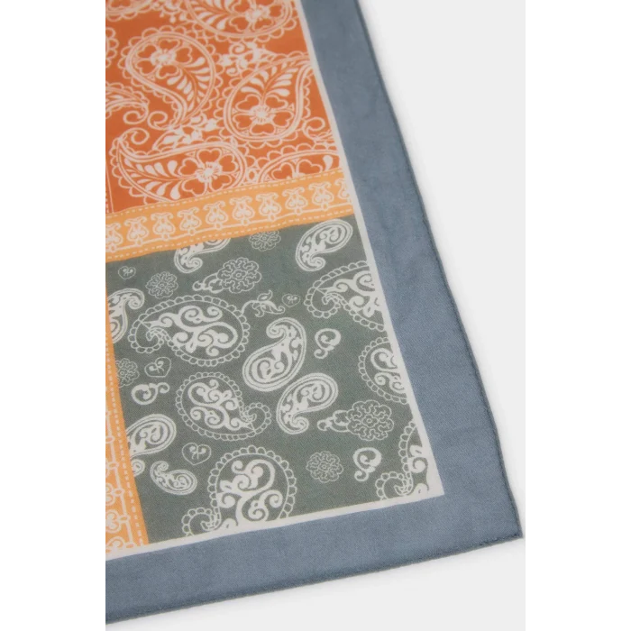 Defacto A0671AXBE106 Mavi Kadın Desenli Pamuklu Bandana