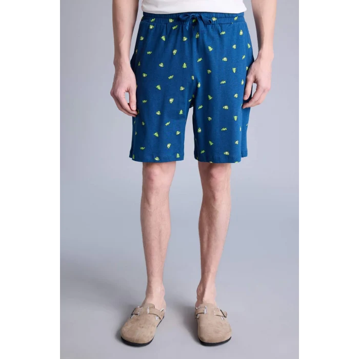 Defacto H0580AXIN101 İndigo Regular Fıt Hayvan Baskılı Kısa Kollu 2li Takım