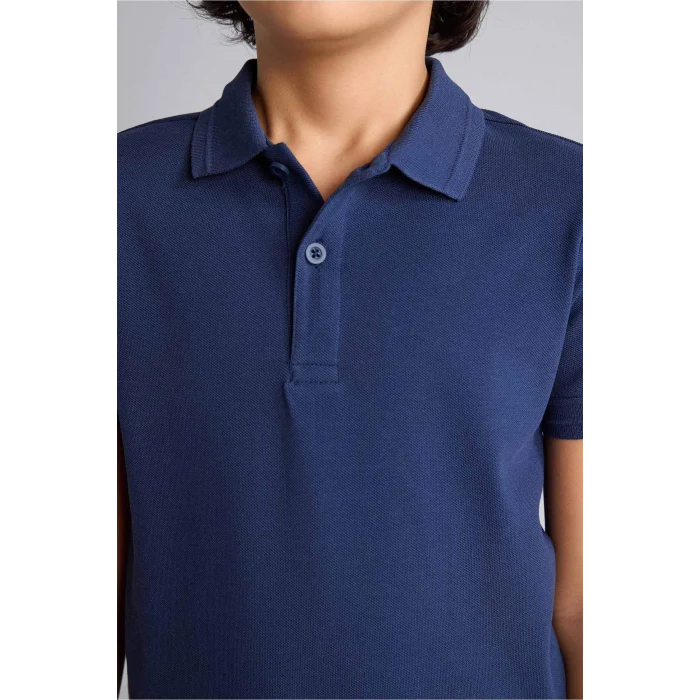 Defacto K1689A6NV31 Lacivert Basıc Pike Polo Tişört Erkek Çocuk