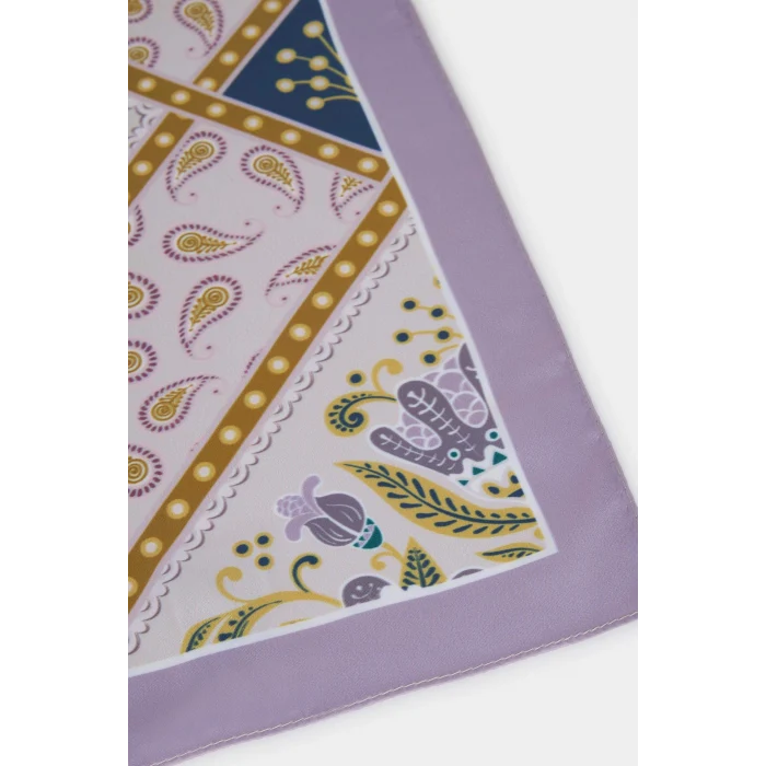 Defacto H1627AXPR46 Mor Kadın Desenli Saten Fular