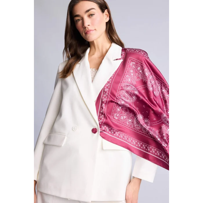 Defacto H1035AXBR2 Bordo Kadın Şal Desenli Saten Şal