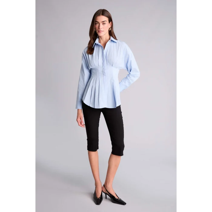 Defacto G8610AXBE744 Mavi Fıtted Poplin Gömlek