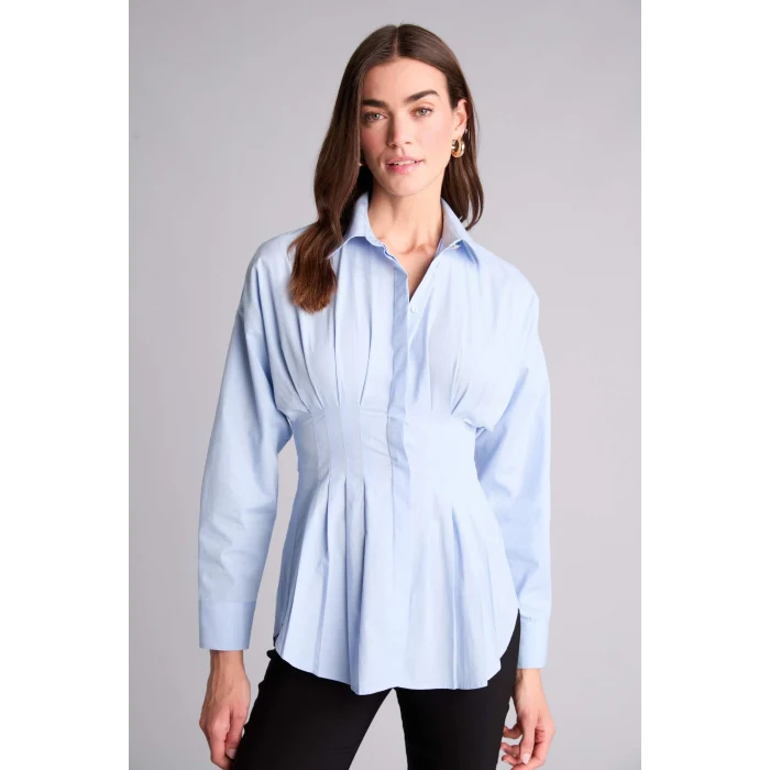 Defacto G8610AXBE744 Mavi Fıtted Poplin Gömlek