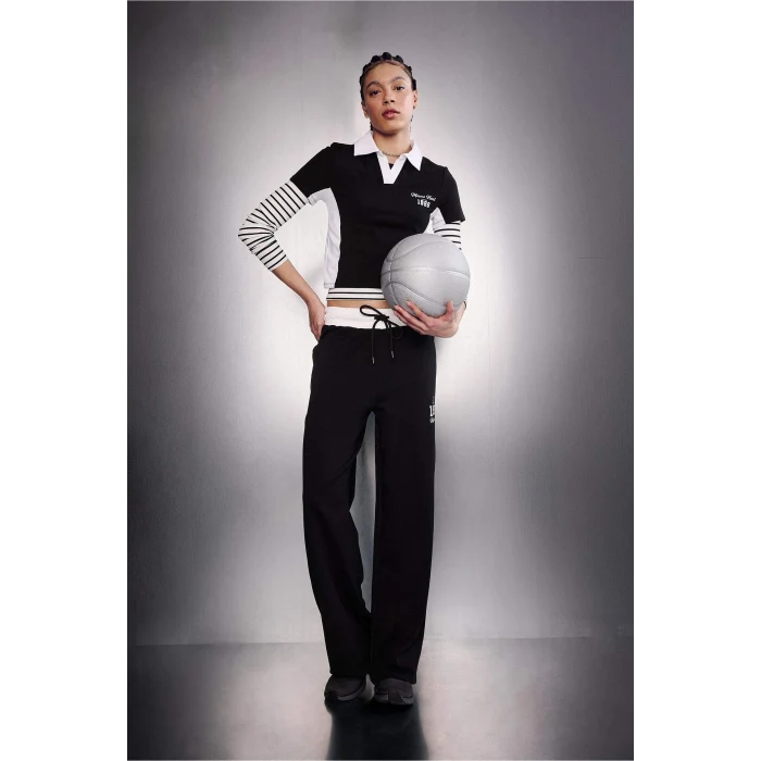 Defacto G0686AXAR214 Antrasit NBA Mıamı Heat Slım Fıt Polo Yaka Kısa Kollu Polo Tişört