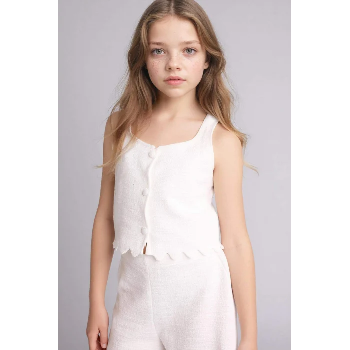 Defacto G7694A8WT34 Beyaz 2li Takım Kız Çocuk