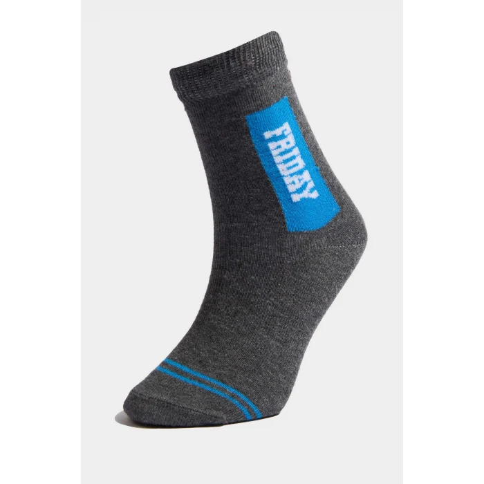 Defacto G2038A8KR1 Çok Renkli Baskılı 5li Pamuklu Uzun Çorap Erkek Çocuk