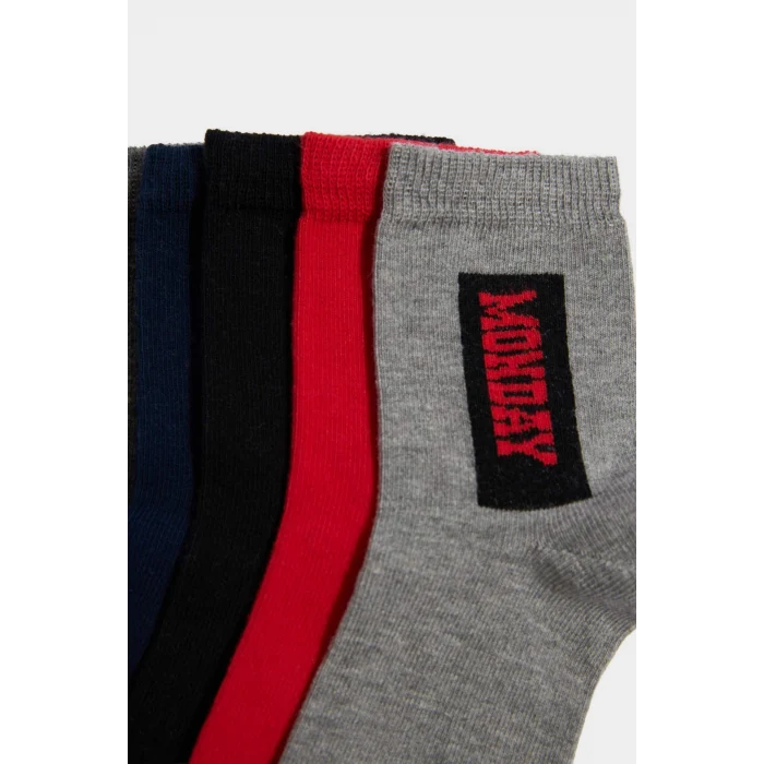 Defacto G2038A8KR1 Çok Renkli Baskılı 5li Pamuklu Uzun Çorap Erkek Çocuk