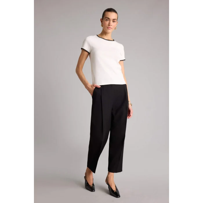 Defacto H1923AXBK81 Siyah Straıght Fıt Fermuarlı Normal Bel Modal Pantolon