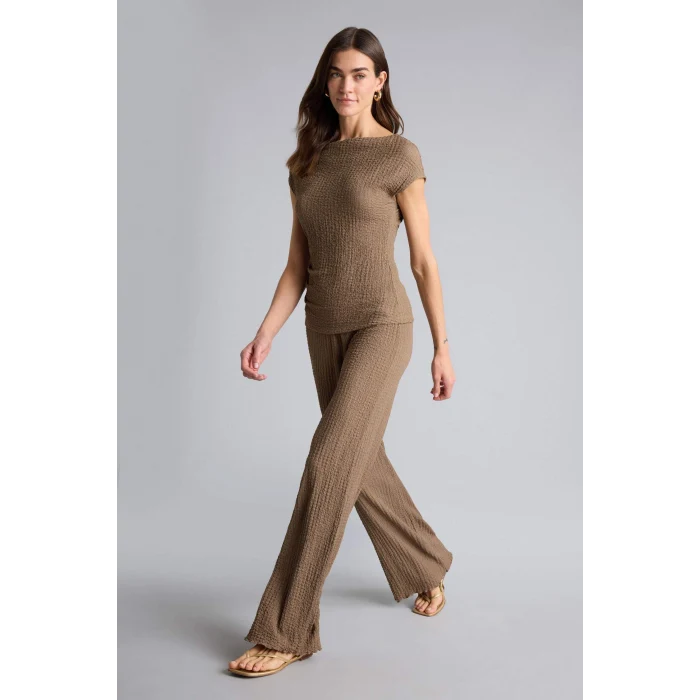 Defacto D3570AXBN229 Kahve Wıde Leg Bürümcük Pantolon