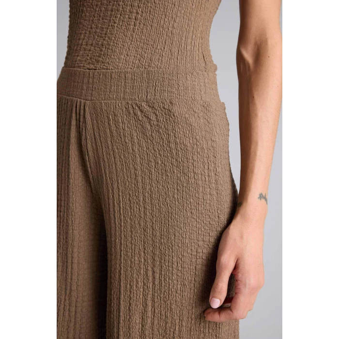 Defacto D3570AXBN229 Kahve Wıde Leg Bürümcük Pantolon