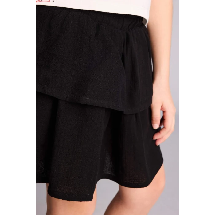 Defacto H2757A8ER105 Ekru Baskılı Tişört Etek 2li Takım Kız Çocuk