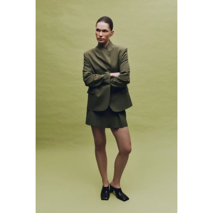 Defacto H2199AXKH462 Haki Normal Bel Şort Etek