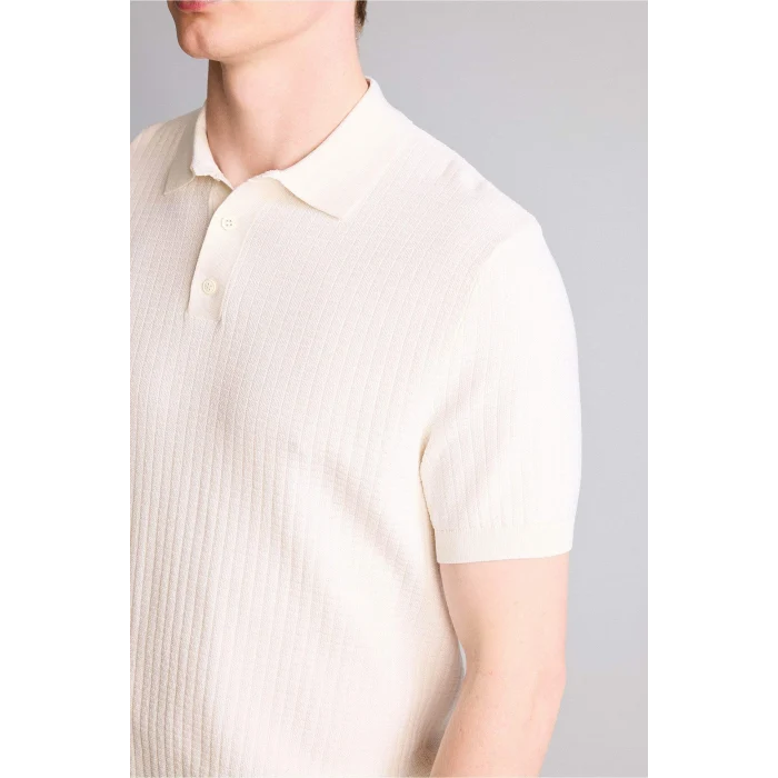 Defacto G3248AXER100 Ekru Kısa Kollu Polo Tişört