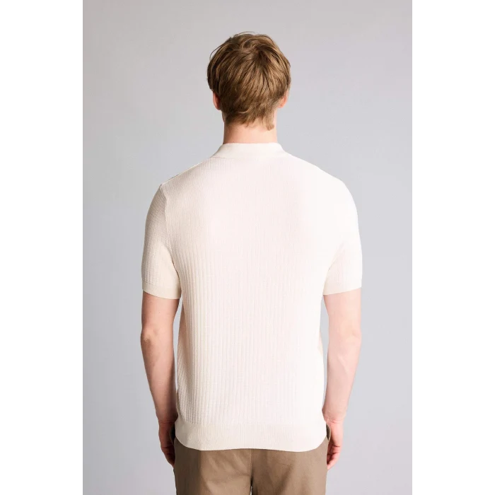 Defacto G3248AXER100 Ekru Kısa Kollu Polo Tişört