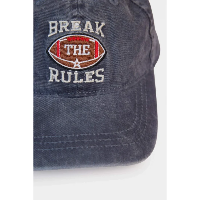 Defacto G0839A8BE303 Mavi Nakışlı Pamuklu Denim Cap Şapka Erkek Çocuk