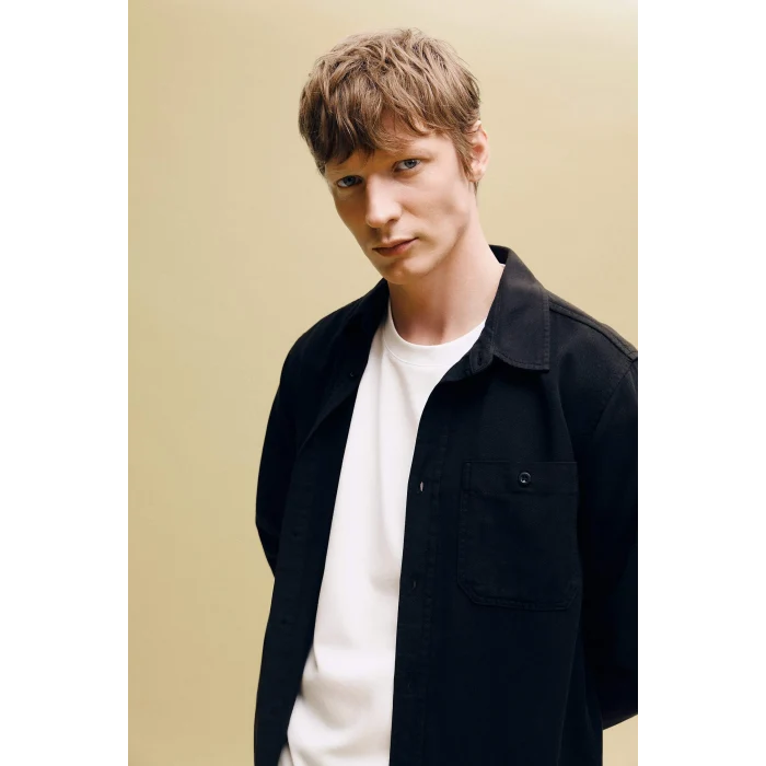 Defacto H1360AXBK81 Siyah Premium Twill Gömlek