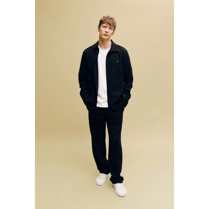 Defacto H1360AXBK81 Siyah Premium Twill Gömlek