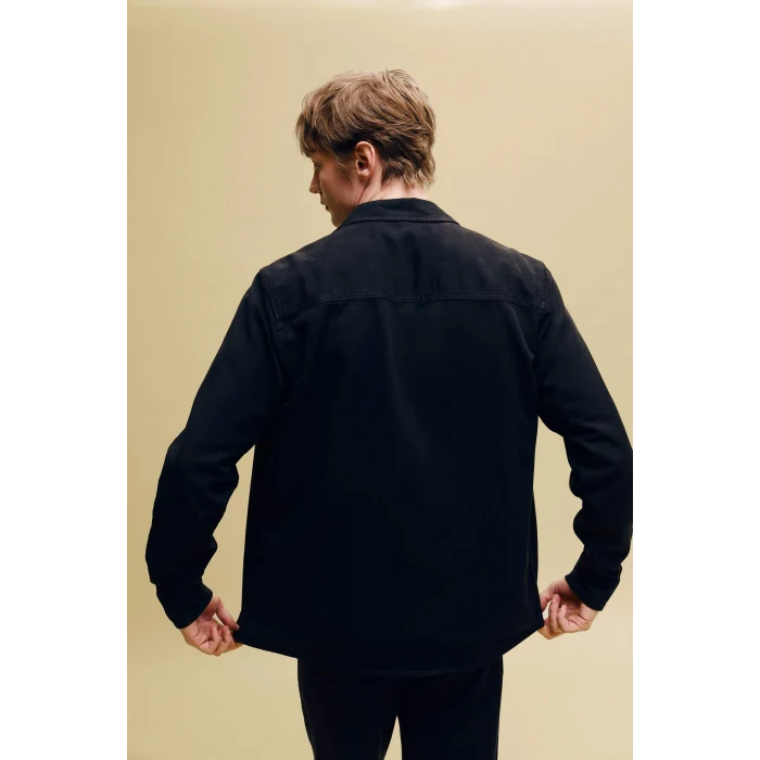 Defacto H1360AXBK81 Siyah Premium Twill Gömlek