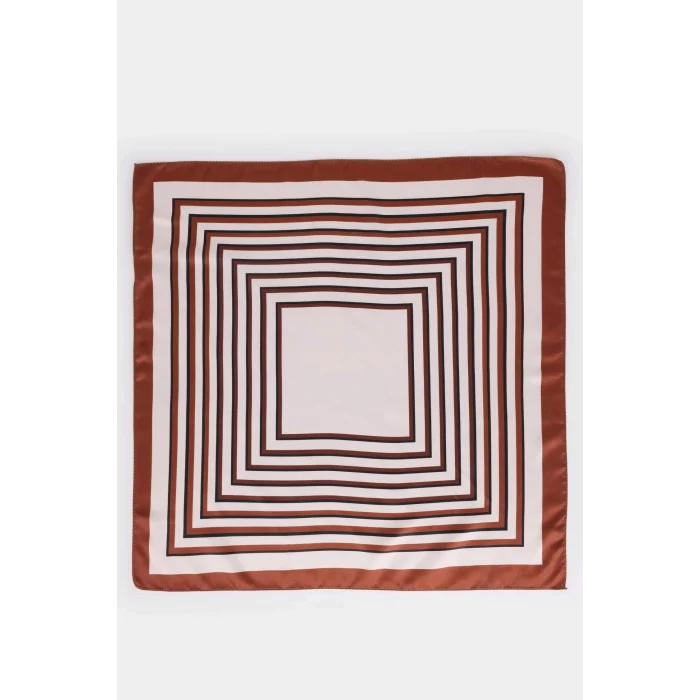 Defacto H1038AXKR1 Çok Renkli Kadın Çizgili Saten Fular